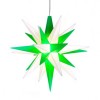 13 cm Grøn/Hvid - Plast med LED - Herrnuterstjerne