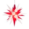 13 cm Rød/Hvid - Plast med LED - Herrnuterstjerne