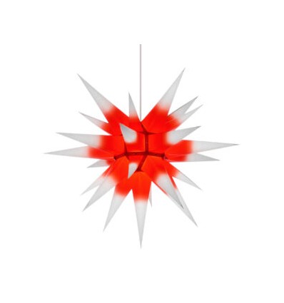 60 cm hvid med rød kerne - Papir - Usamlet - Herrnuterstjerne