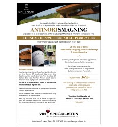 Vinsmagning - Antinori smagning . TORSDAG DEN 29. FEBRUAR KL. 19.00 - 21.00