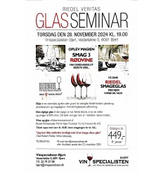 Billet tilRiedel Veritas Glas-seminar i Bjert Gamle Brugs, 1 pers - ONSDAG 11. SEPTEMBER 2019 kl. 18.30-20.30