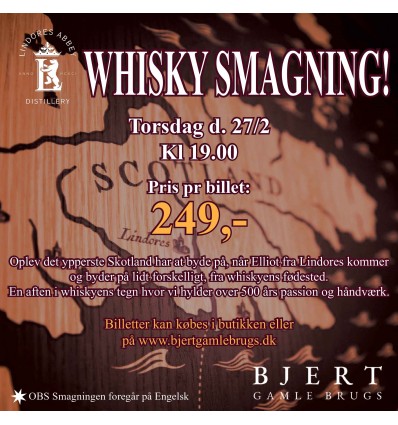 WHISKYSMAGNING D. 25/3-22 KL 19.30 INKL. SNACK