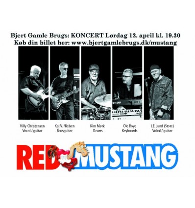 Koncert RED MUSTANG, lørdag 12. april, kl. 19.30, 1 billet